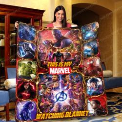 Movie Personalized This Is My Marvel Watching Super Hero Fleece Sherpa Blanket Perfect Gifts For Family On Christmas