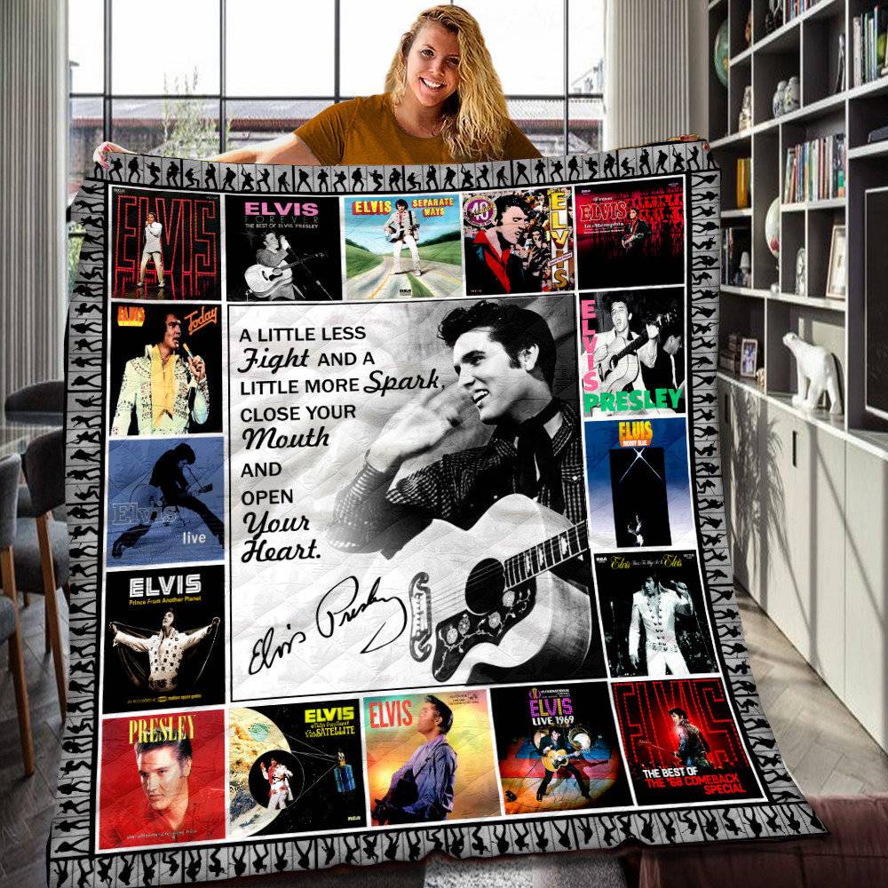 Music Elvis Presley Album Covers 2022 Movie Quilt Fleece Sherpa Blanket Perfect Gifts For Family On Christmas