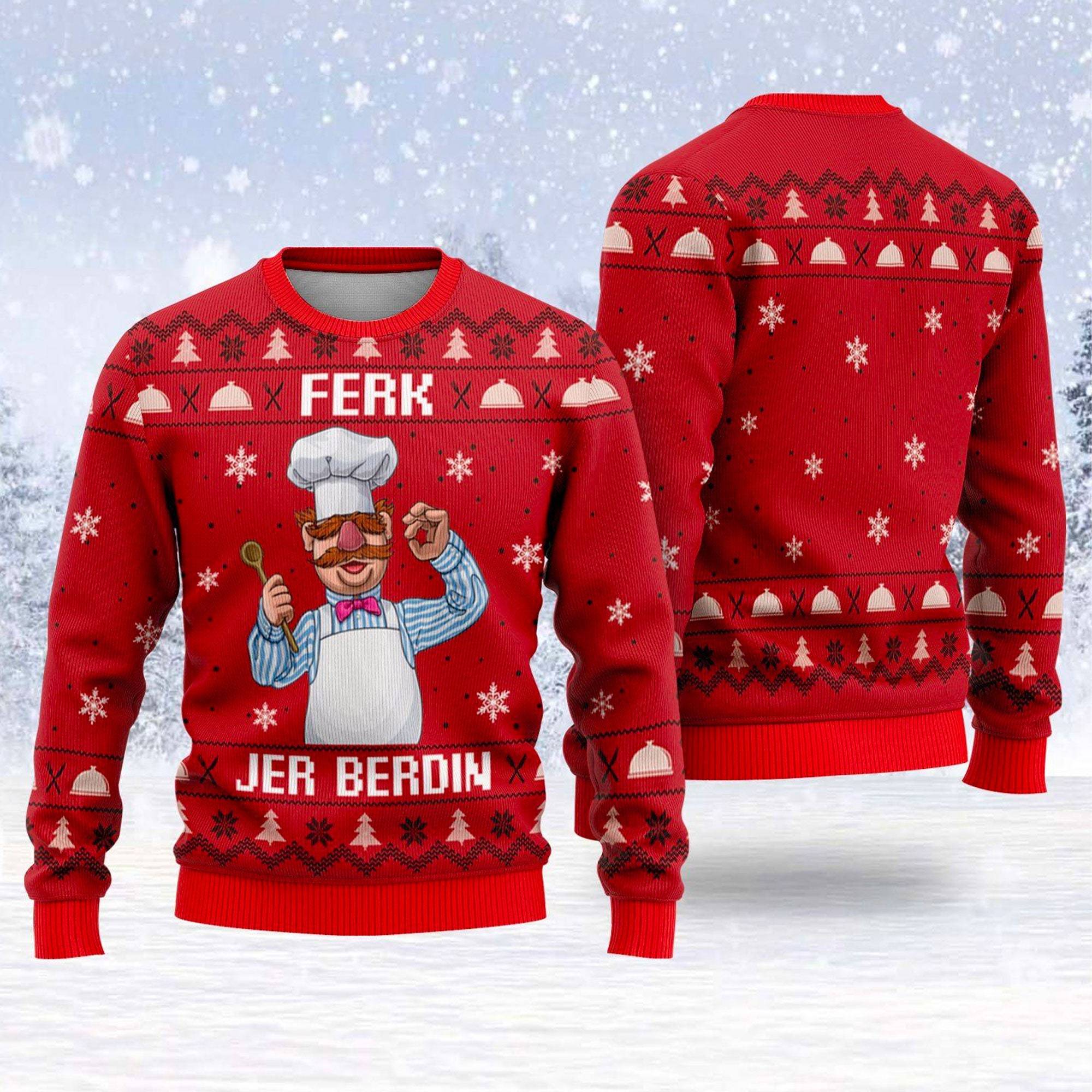 Ferk Jer Berdin The Swedish Chef Christmas Ugly Sweater Perfect And Unique Gifts For Adults Kids On Christmas