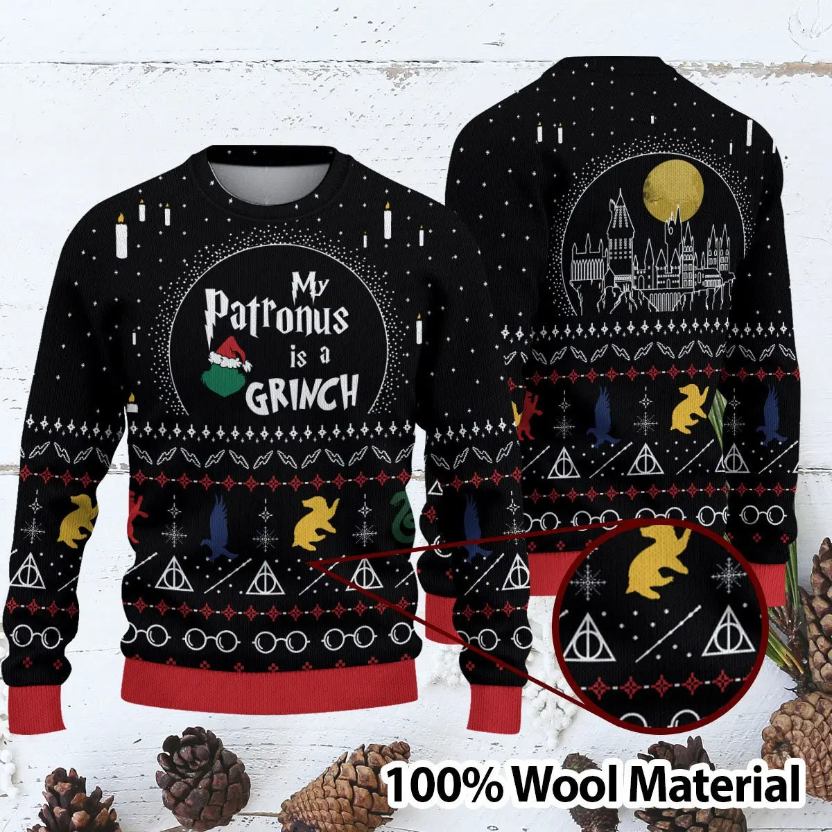 My Patronus Is A Grinch Christmas Ugly Sweater Perfect And Unique Gifts For Adults Kids On Christmas