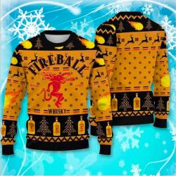 Firebal Whiskey Ugly Christmas Sweater Perfect And Unique Gifts For Adults Kids On Christmas