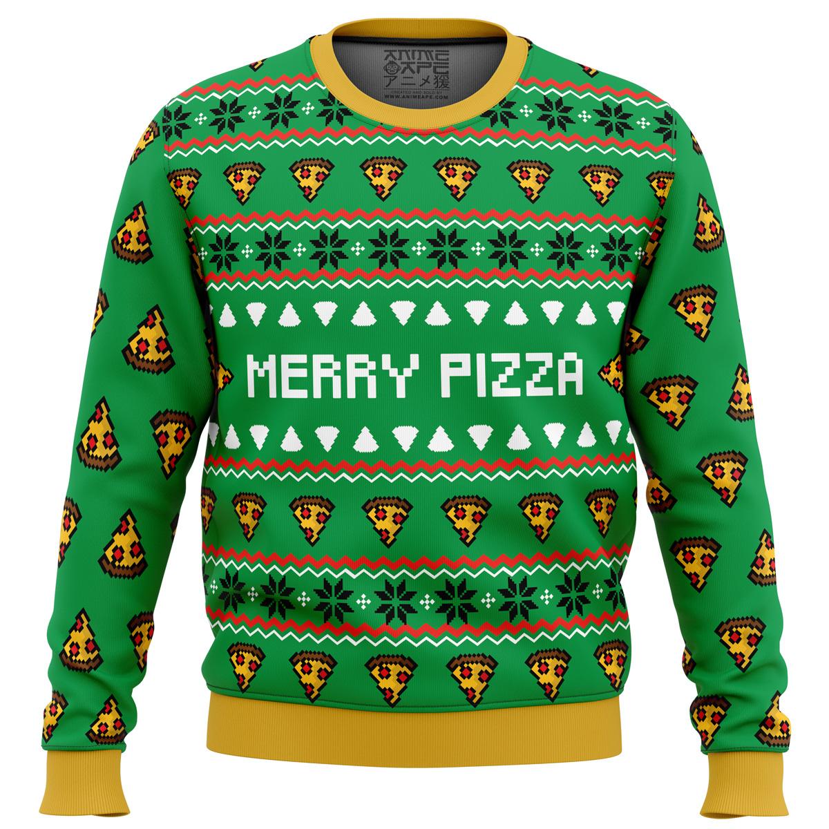 Merry Pizza Ugly Christmas Sweater Perfect And Unique Gifts For Adults Kids On Christmas