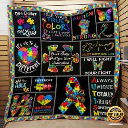 Autism Awareness Mom Daughter Family Fleece Sherpa Blanket Perfect Gifts For Family On Christmas