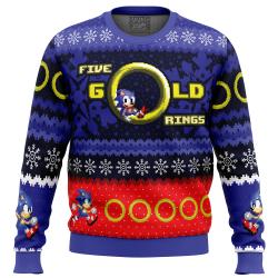 5 Gold Rings Sonic the Hedgehog Ugly Christmas Sweater Perfect And Unique Gifts For Adults Kids On Christmas