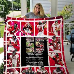 55 Years Of Atlanta Falcons Quilt Fleece Sherpa Blanket Perfect Gifts For Family On Christmas