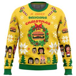 A Juicy Delicious Christmas Bob's Burgers Ugly Christmas Sweater Perfect And Unique Gifts For Adults Kids On Christmas