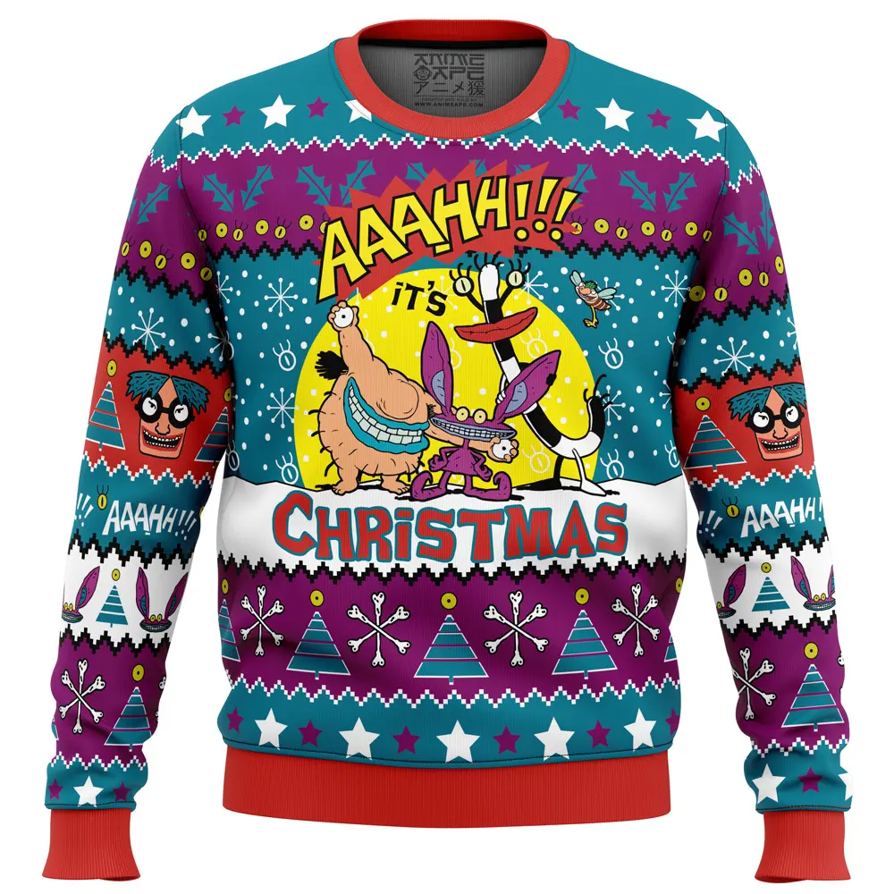 Aaahh!!! Real Monsters Nickelodeon Ugly Christmas Sweater Perfect And Unique Gifts For Adults Kids On Christmas