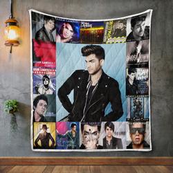 Music Adam Lambert Album Covers Quilt Fleece Sherpa Blanket Perfect Gifts For Family On Christmas