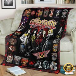 Music Aerosmith Albums Music Rock And Roll Quilt Fleece Sherpa Blanket Perfect Gifts For Family On Christmas