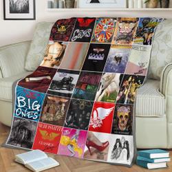 Music Aerosmith Band Album Covers Fleece Fleece Sherpa Blanket Perfect Gifts For Family On Christmas