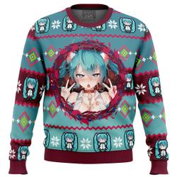 Ahegao Hatsune Miku Ugly Christmas Sweater Perfect And Unique Gifts For Adults Kids On Christmas