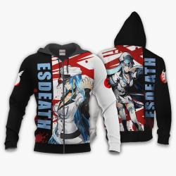 Anime Akame ga Kill Hoodie Shirt Esdeath Anime Zip Jacket Perfect And Unique Gifts For Otaku Anime Fans On Christmas