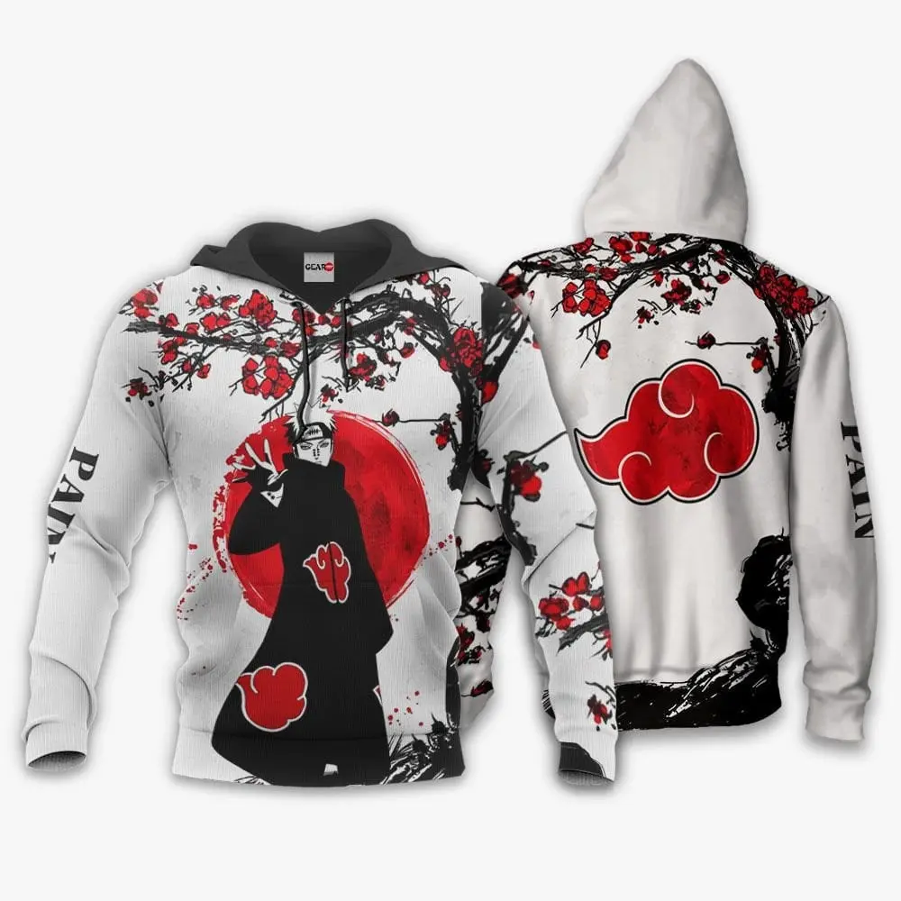Anime Akatsuki Pain Hoodie Custom Cherry Blossom Anime NRT Perfect And Unique Gifts For Otaku Anime Fans On Christmas