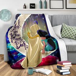 Anime Aladin Couple Love You To The Moon Galaxy Premium Fleece Sherpa Blanket Perfect Gifts For Family On Christmas