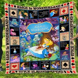 Movie Alice In Wonderland Movies Lovers Quilt Fleece Sherpa Blanket Perfect Gifts For Family On Christmas
