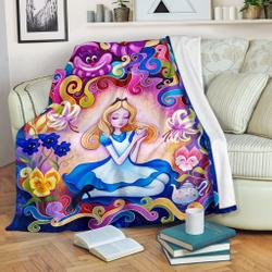 Anime Alice In Wonderland Premium Fleece Sherpa Blanket Perfect And Unique Gifts For Family On Christmas