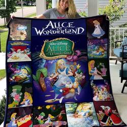 Movie Alice In Wonderland Quilt Fleece Sherpa Blanket Perfect And Unique Gifts For Family On Christmas