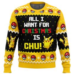 All I Want Picachu Pokemon Ugly Christmas Sweater Perfect And Unique Gifts For Adults Kids On Christmas
