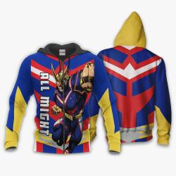 Anime All Might Hoodie Custom Anime My Hero Academia Perfect And Unique Gifts For Otaku Anime Fans On Christmas