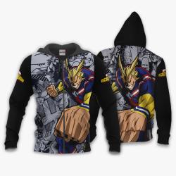 Anime All Might Hoodie Custom Anime Manga Style Perfect And Unique Gifts For Otaku Anime Fans On Christmas
