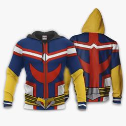 Anime All Might Uniform Costume Hoodie Perfect And Unique Gifts For Otaku Anime Fans On Christmas