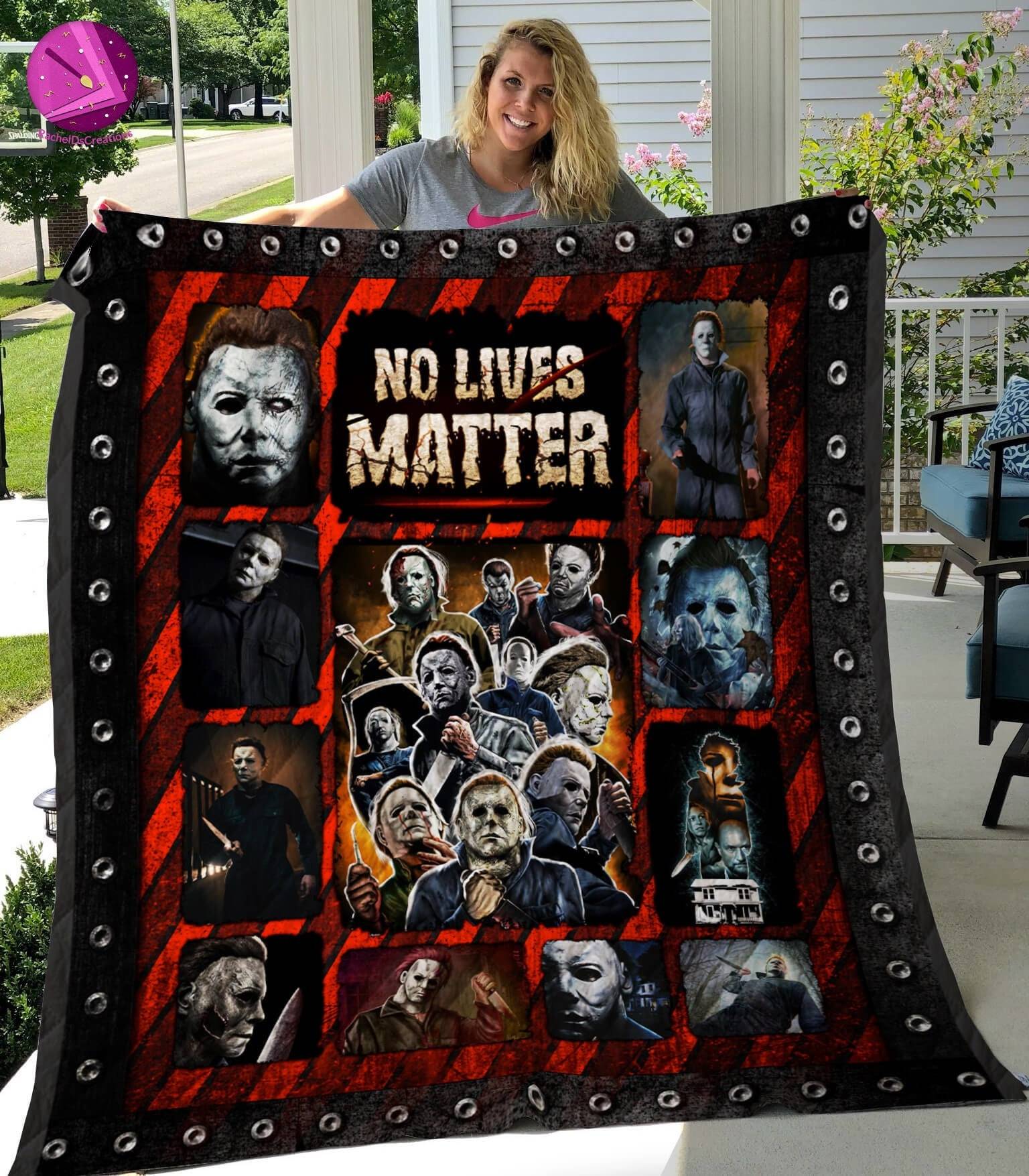 Movie All Season Michael Myers Fleece Sherpa Blanket Perfect And Unique Gifts For Family On Christmas