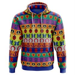 Anime All Symbols Pattern Jojo's Bizarre Adventure Hoodie Perfect And Unique Gifts For Otaku Anime Fans On Christmas