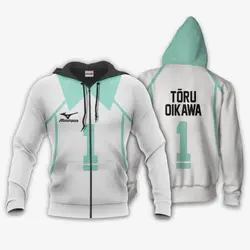 Anime Aoba Johsai Toru Oikawa Hoodie Uniform Costume Num 1 Haikyuu Anime Shirt Perfect And Unique Gifts For Otaku On Christmas