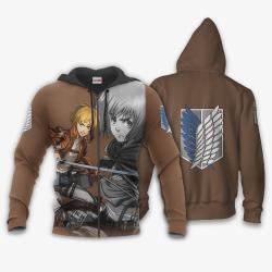 Anime AOT Armin Arlert Hoodie Shirt Attack On Titan Anime Zip Jacket Perfect And Unique Gifts For Otaku Anime Fans On Christmas