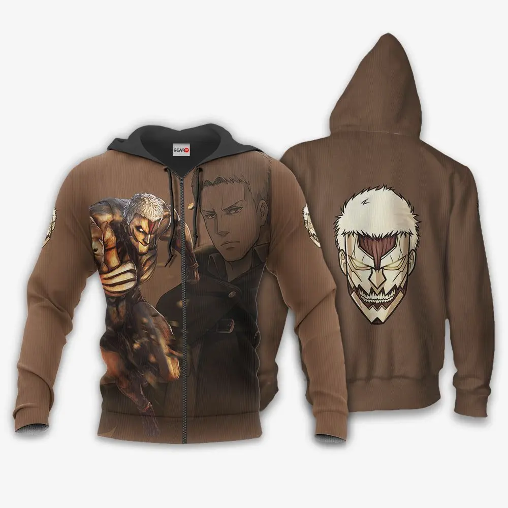 Anime AOT Armored Titan Hoodie Shirt Attack On Titan Anime Zip Jacket Perfect And Unique Gifts For Otaku Anime Fans On Christmas