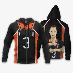Anime Asahi Azumane Karasuno Hoodie Shirts Haikyuu Anime Costume Perfect And Unique Gifts For Otaku Anime Fans On Christmas