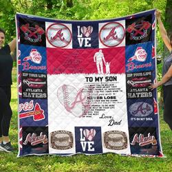 Atlanta Braves Family 3D Customized Quilt Fleece Sherpa Blanket Perfect Gifts For Family On Christmas