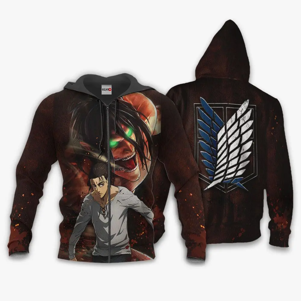 Anime Attack On Tian Eren Yeager Hoodie AOT Final Season Anime Shirt Perfect And Unique Gifts For Otaku Anime Fans On Christmas