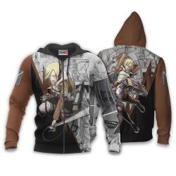 Anime Annie Leonhart Hoodie Custom Attack On Titan Anime Manga Style Perfect And Unique Gifts For Otaku Anime Fans On Christmas