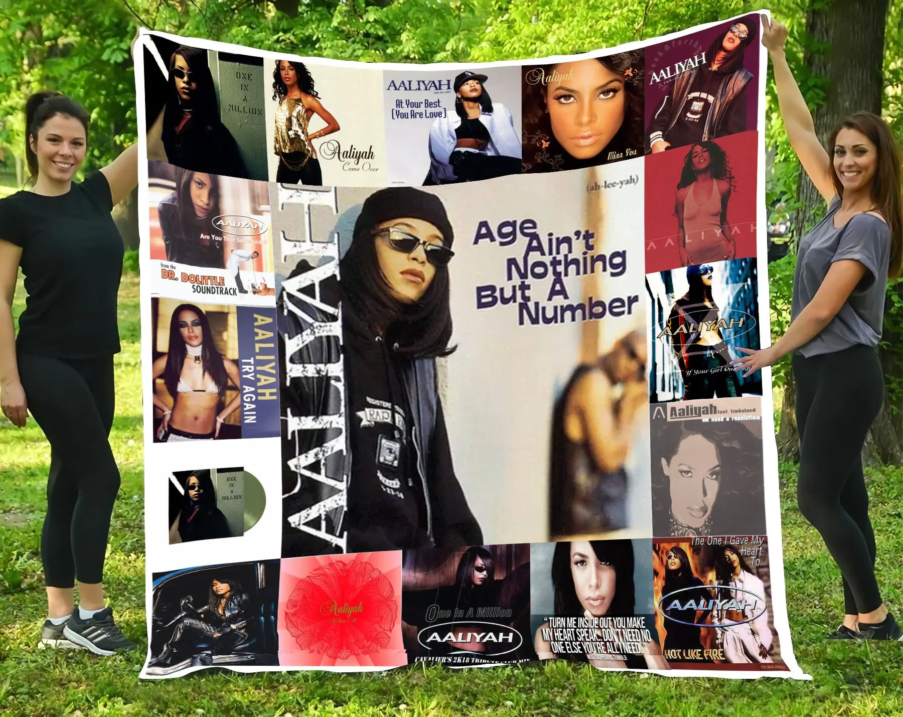 Music Baby Girl Aaliyah Albums Quilt Fleece Sherpa Blanket Perfect Gifts For Family On Christmas