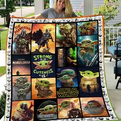 Movie Baby Yoda Star War Quilt Fleece Sherpa Blanket Perfect And Unique Gifts For Family On Christmas