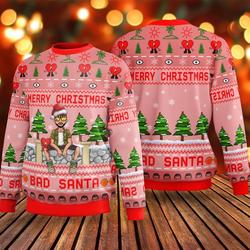 Bad Bunnys Xmas Santa Claus Ugly Christmas Sweatshirt Shirt Perfect And Unique Gifts For Adults Kids On Christmas