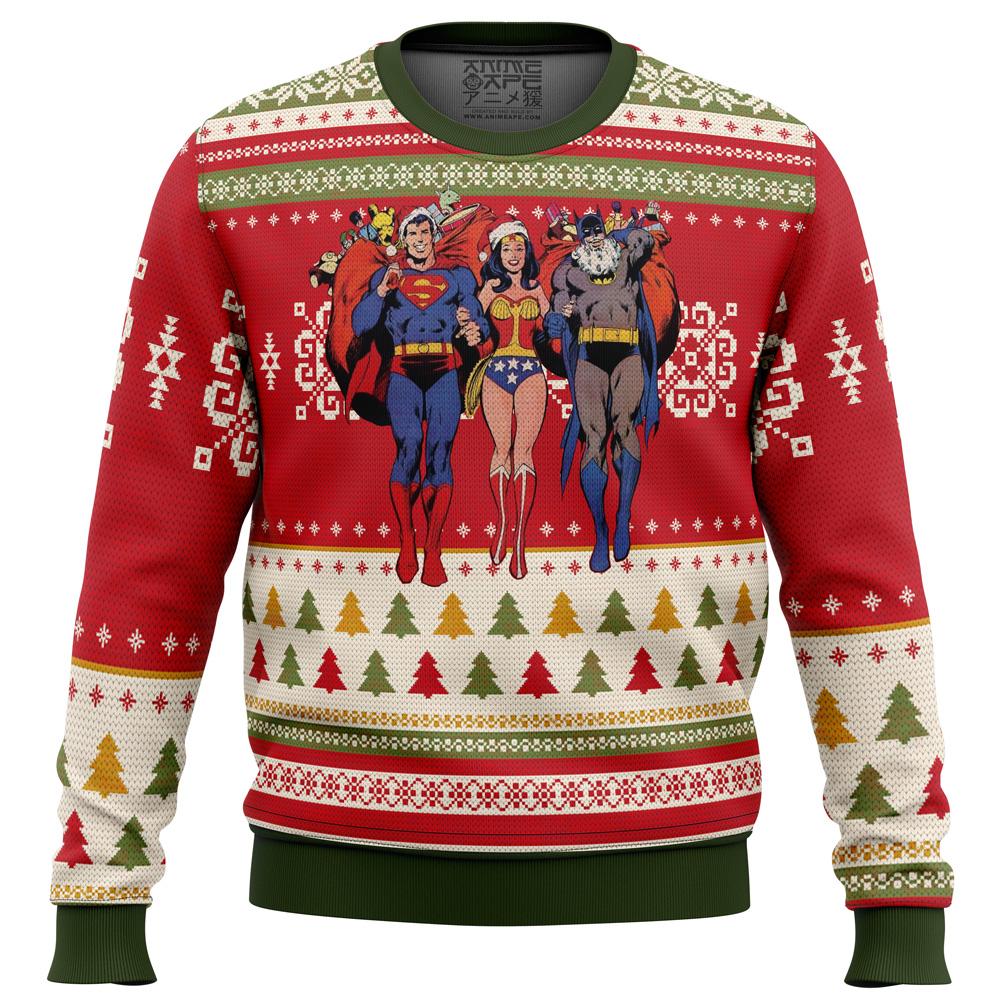 Batman superman Wonder woman Ugly Christmas Sweater Perfect And Unique Gifts For Adults Kids On Christmas