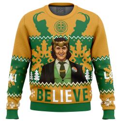 Believe Loki Marvel Ugly Christmas Sweater Perfect And Unique Gifts For Adults Kids On Christmas