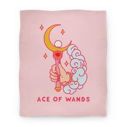 Movie Anime Ace of Wands Crescent Wand Premium Fleece Sherpa Blanket Perfect Gifts For Family On Christmas