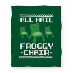 Movie Anime All Hail Froggy Chair Ugly Sweater Premium Fleece Sherpa Blanket Perfect Gifts For Family On Christmas