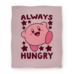Movie Anime Always Hungry - Kirby Premium Fleece Sherpa Blanket Perfect And Unique Gifts For Family On Christmas