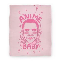 Movie Anime Anime Baby Obama Premium Fleece Sherpa Blanket Perfect And Unique Gifts For Family On Christmas