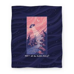 Movie Anime Aren't We All Aliens, Really? Premium Fleece Sherpa Blanket Perfect Gifts For Family On Christmas