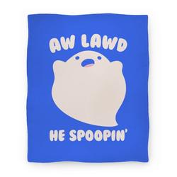 Movie Anime Aw Lawd He Spoopin' Ghost Parody Premium Fleece Sherpa Blanket Perfect Gifts For Family On Christmas