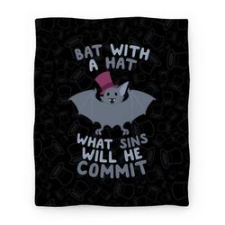 Movie Anime Bat With A Hat What Sins Will He Commit Premium Fleece Sherpa Blanket Perfect Gifts For Family On Christmas