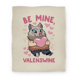 Movie Anime Be Mine, Valenswine Premium Fleece Sherpa Blanket Perfect And Unique Gifts For Family On Christmas
