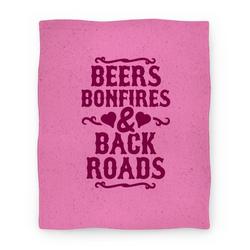 Movie Anime Beers, Bonfires & Backroads Premium Fleece Sherpa Blanket Perfect Gifts For Family On Christmas