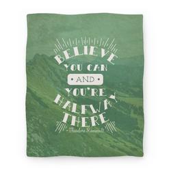 Movie Anime Believe You Can And You're Halfway There - Theodore Roosevelt Premium Fleece Sherpa Blanket