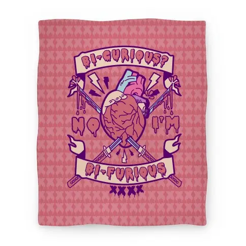 Movie Anime Bi-curious No I'm Bi-furious Premium Fleece Sherpa Blanket Perfect Gifts For Family On Christmas